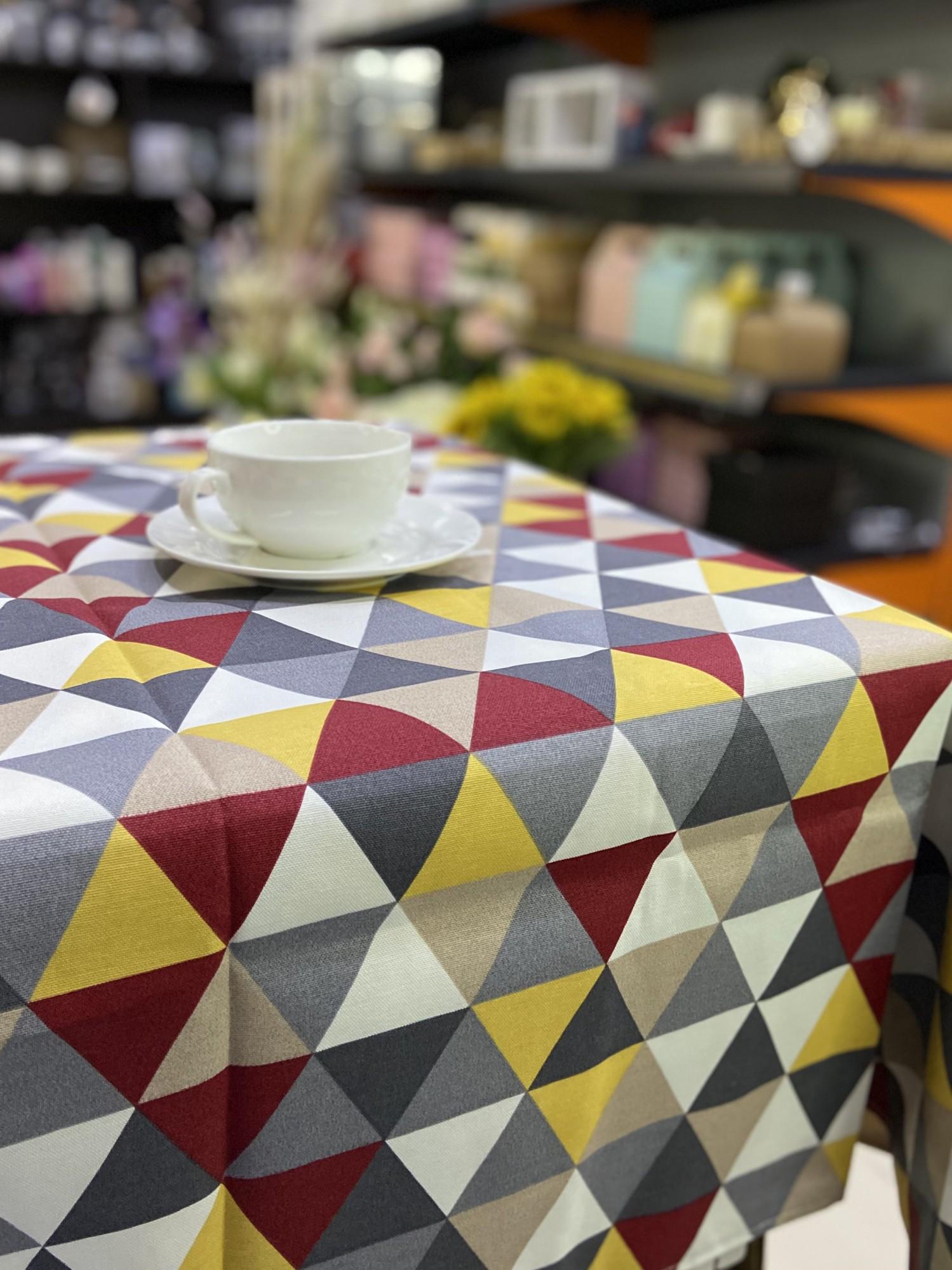 Скатерть с тефлоновым покрытием Геометрия120x180 см Красный (62711397)