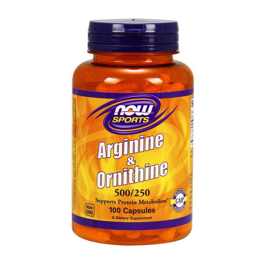 Аргинин и орнитин NOW Arginine Ornithine 100 капс.