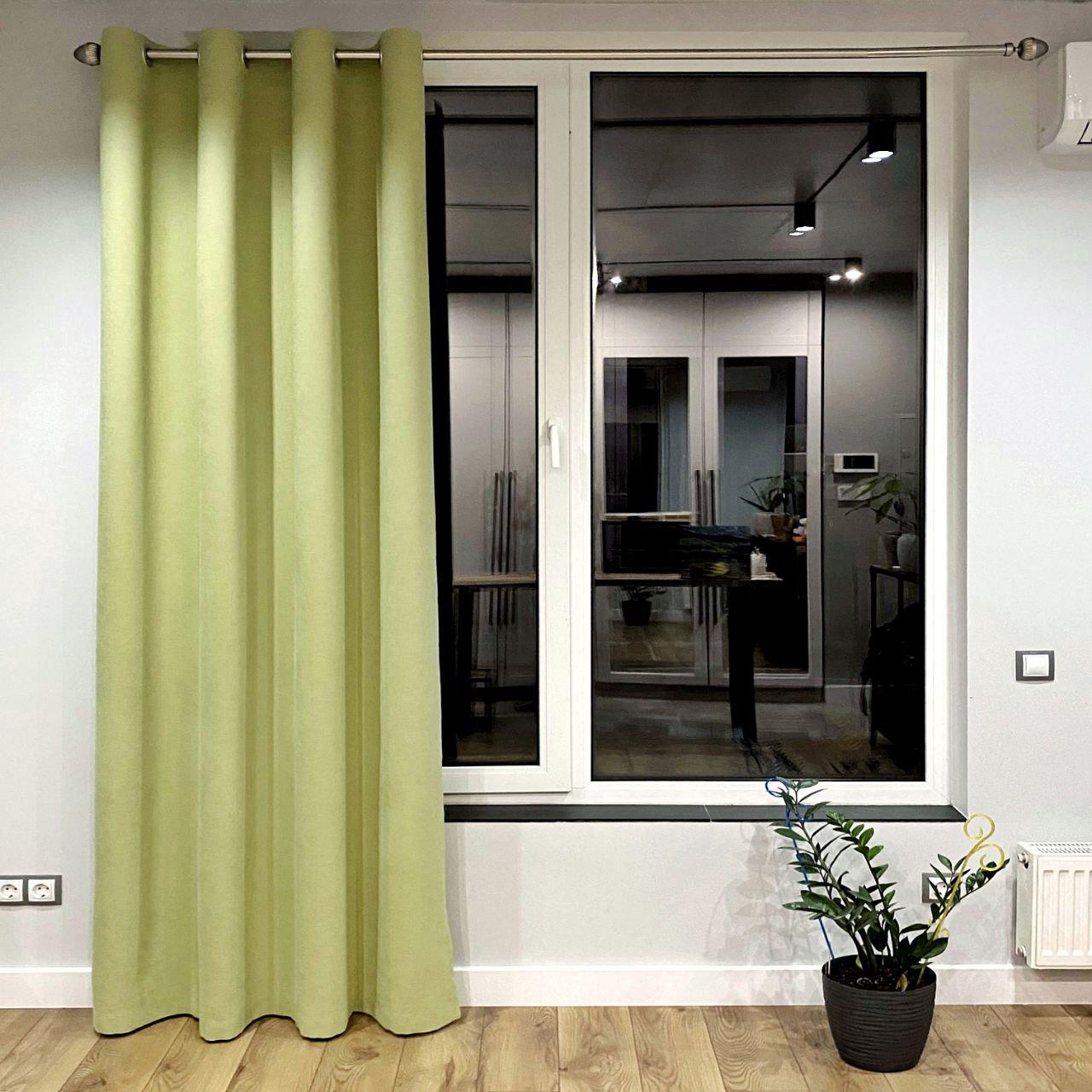 Штора на серых люверсах микровелюр 140х250 см 1 шт. Светло-зеленый (5801207-MT1/140-GR) - фото 1 Штора на серых люверсах микровелюр 140х250 см 1 шт. Светло-зеленый (5801207-MT1/140-GR) - фото 1