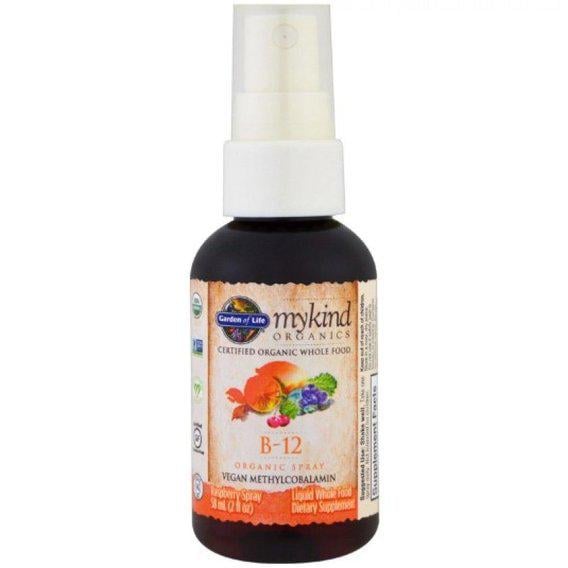 Вітамін Б12 Garden of Life MyKind Organics B-12 Organic Spray 2 fl oz 58 мл Raspberry (GOL-11779)