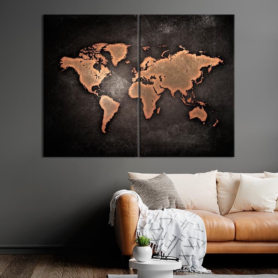 Картина карта Золотая карта мира 165x122 см (A1327-2) Картина карта Золотая карта мира 165x122 см (A1327-2)