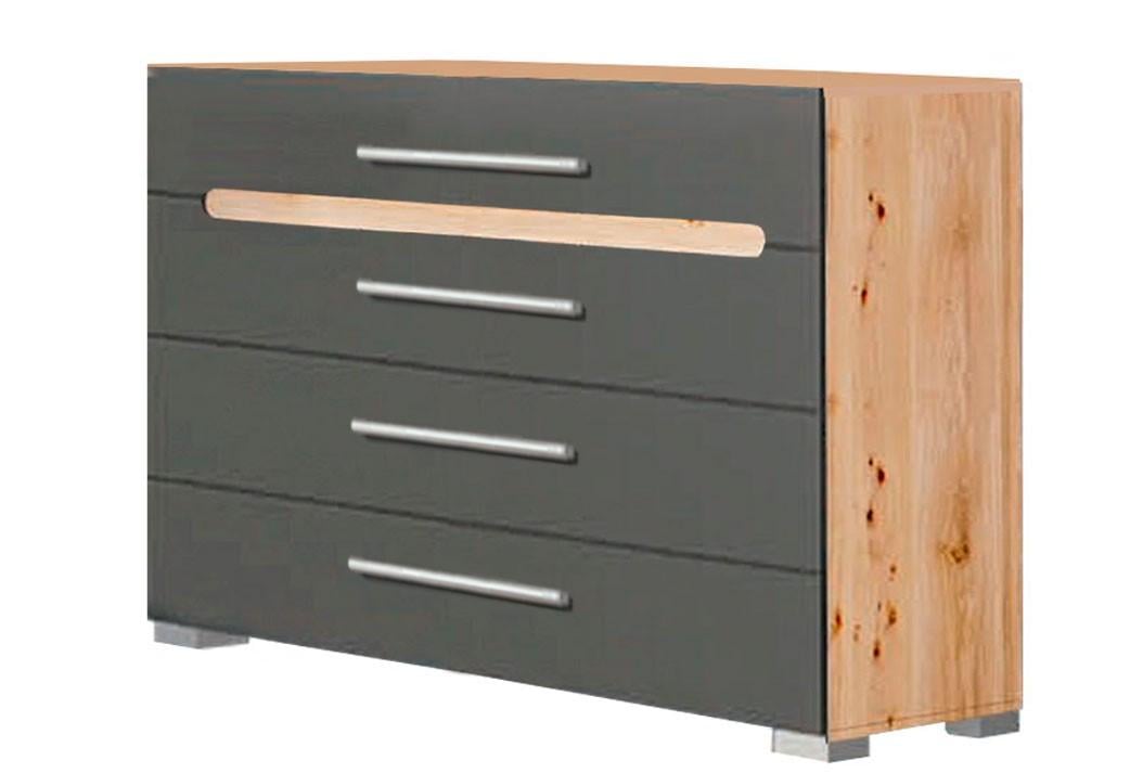 Комод с 4 ящиками Мир мебели Бьянко 105х41х84 Артизан/Графит (81796) Комод с 4 ящиками Мир мебели Бьянко 105х41х84 Артизан/Графит (81796)