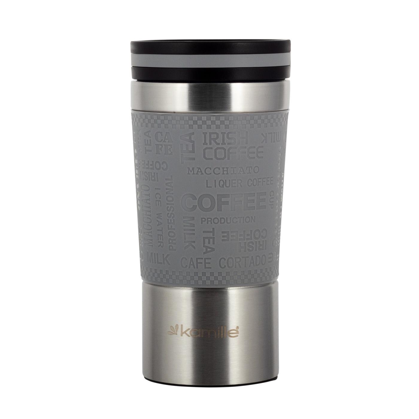 Термокружка Kamille из нержавеющей стали с TRP вставкой 380 мл Серый (2156) - фото 2 Термокружка Kamille из нержавеющей стали с TRP вставкой 380 мл Серый (2156) - фото 2