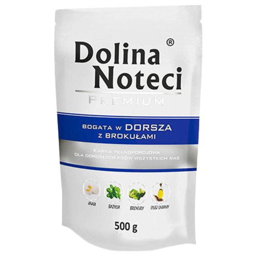 Корм вологий для собак Dolina Noteci Premium з тріскою/броколі 500 г пауч (108032)
