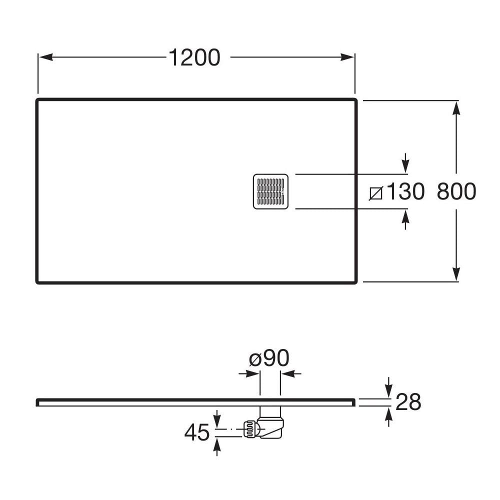 Поддон для душа ROCA TERRAN AP1014B032001640 из искусственного камня 80x120x2,8 см (132098) - фото 2 Поддон для душа ROCA TERRAN AP1014B032001640 из искусственного камня 80x120x2,8 см (132098) - фото 2