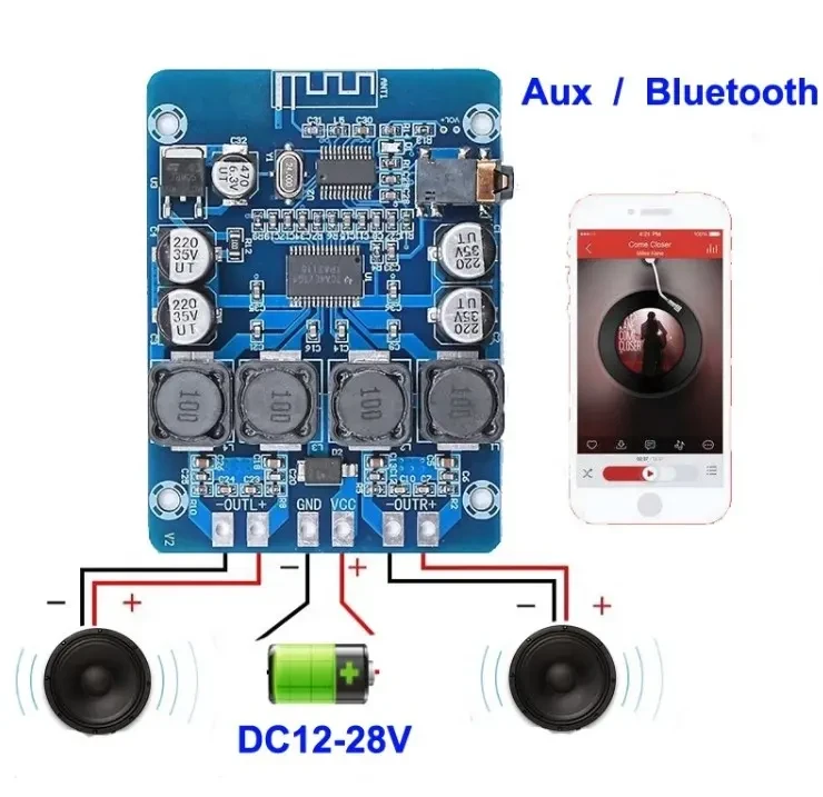 Підсилювач стерео XH-M314 TPA3118 8-26 В DC Bluetooth 2x30 Вт - фото 9