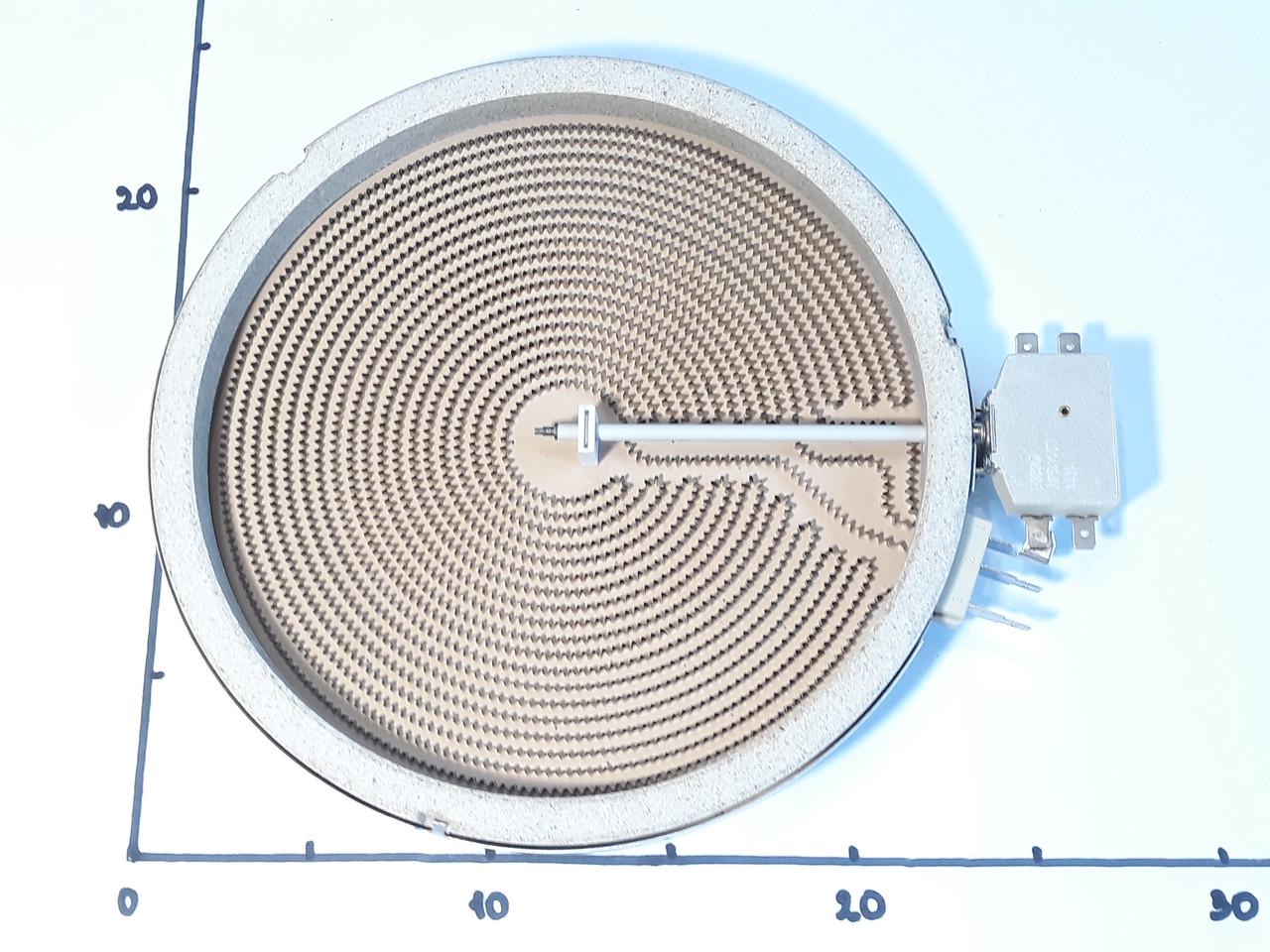 Электроконфорка для стеклокерамических поверхностей Ø230 мм 2200W 1+1,2 кВт 5 контактная (0912) - фото 2 Электроконфорка для стеклокерамических поверхностей Ø230 мм 2200W 1+1,2 кВт 5 контактная (0912) - фото 2