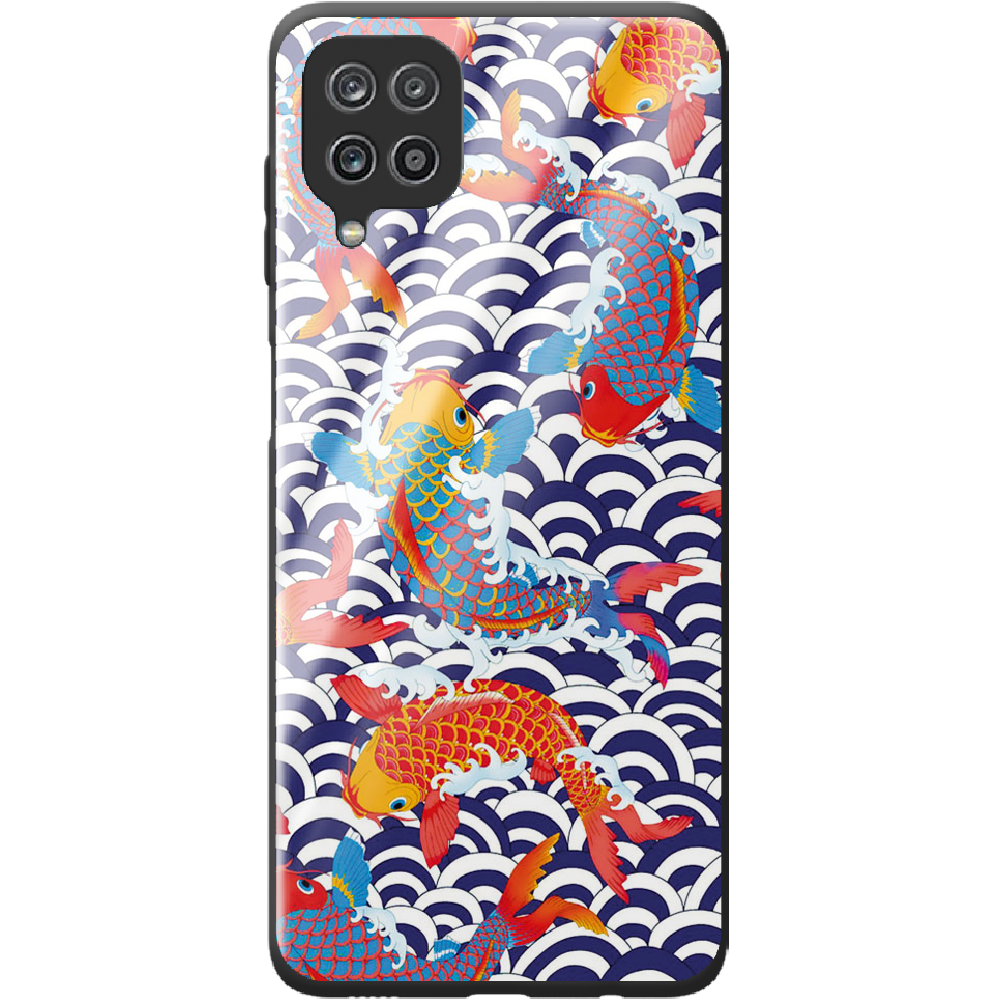 Чохол BoxFace Samsung M325F Galaxy M32 Koi Fish Чорний силікон зі склом (42962-up2477-44203)