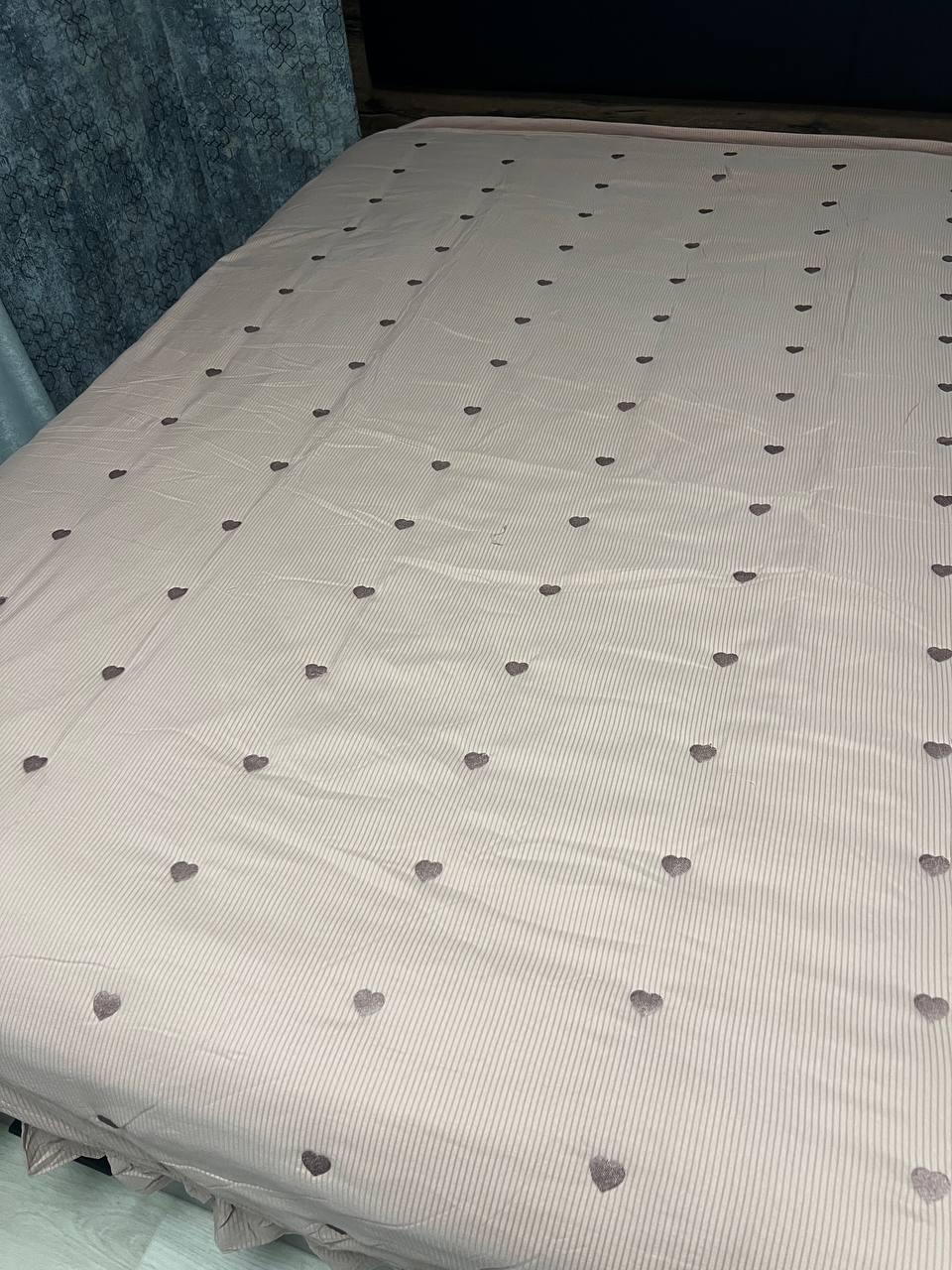 Покривало бавовняне на диван двоспальне 200х200 см Рожевий (П4К-rai-pokruvalo-001-07)