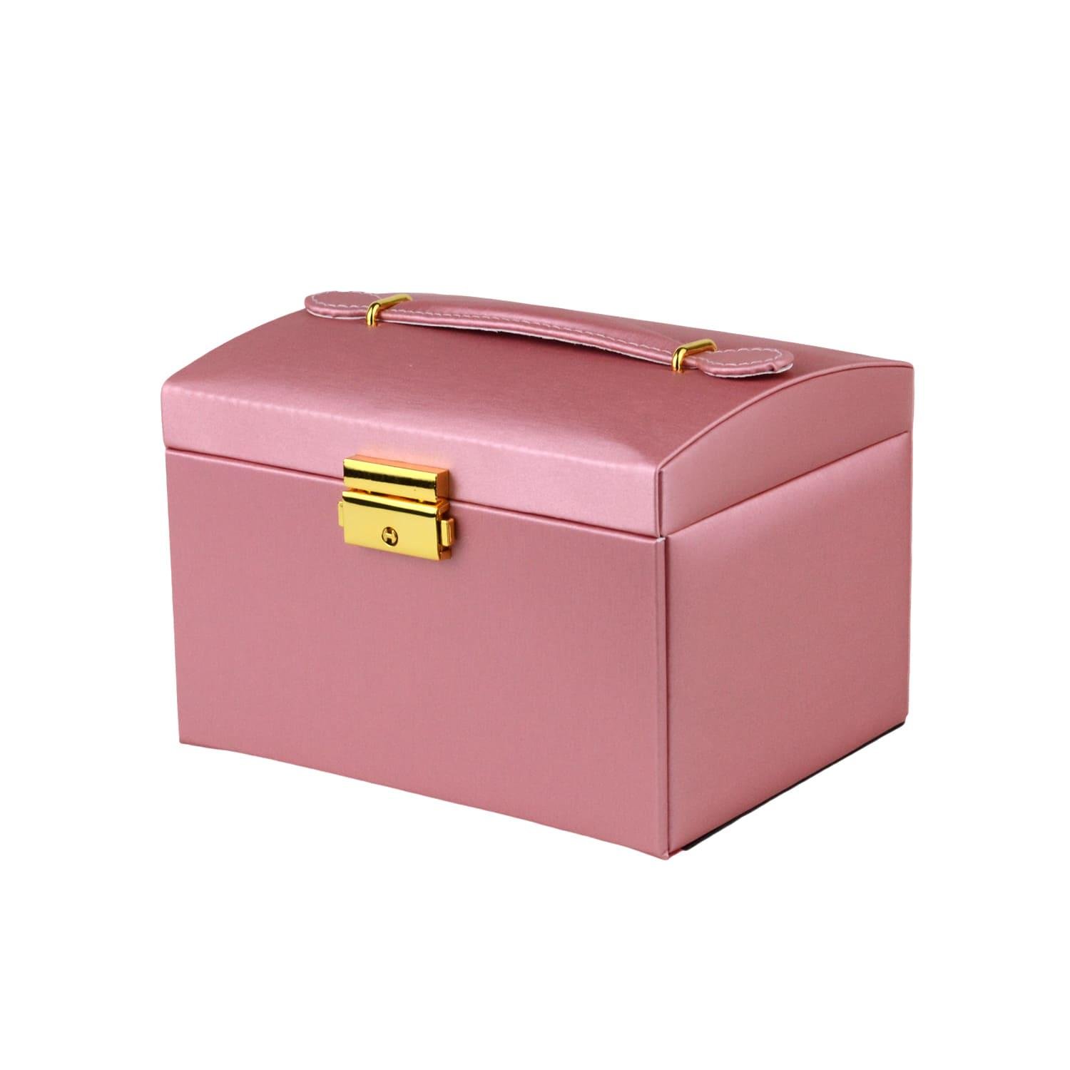 Шкатулка для украшений с зеркалом и ящичками 18х14х12.5 экокожа 12х12х5 см Розовый (ШДД-13-3) - фото 2 Шкатулка для украшений с зеркалом и ящичками 18х14х12.5 экокожа 12х12х5 см Розовый (ШДД-13-3) - фото 2