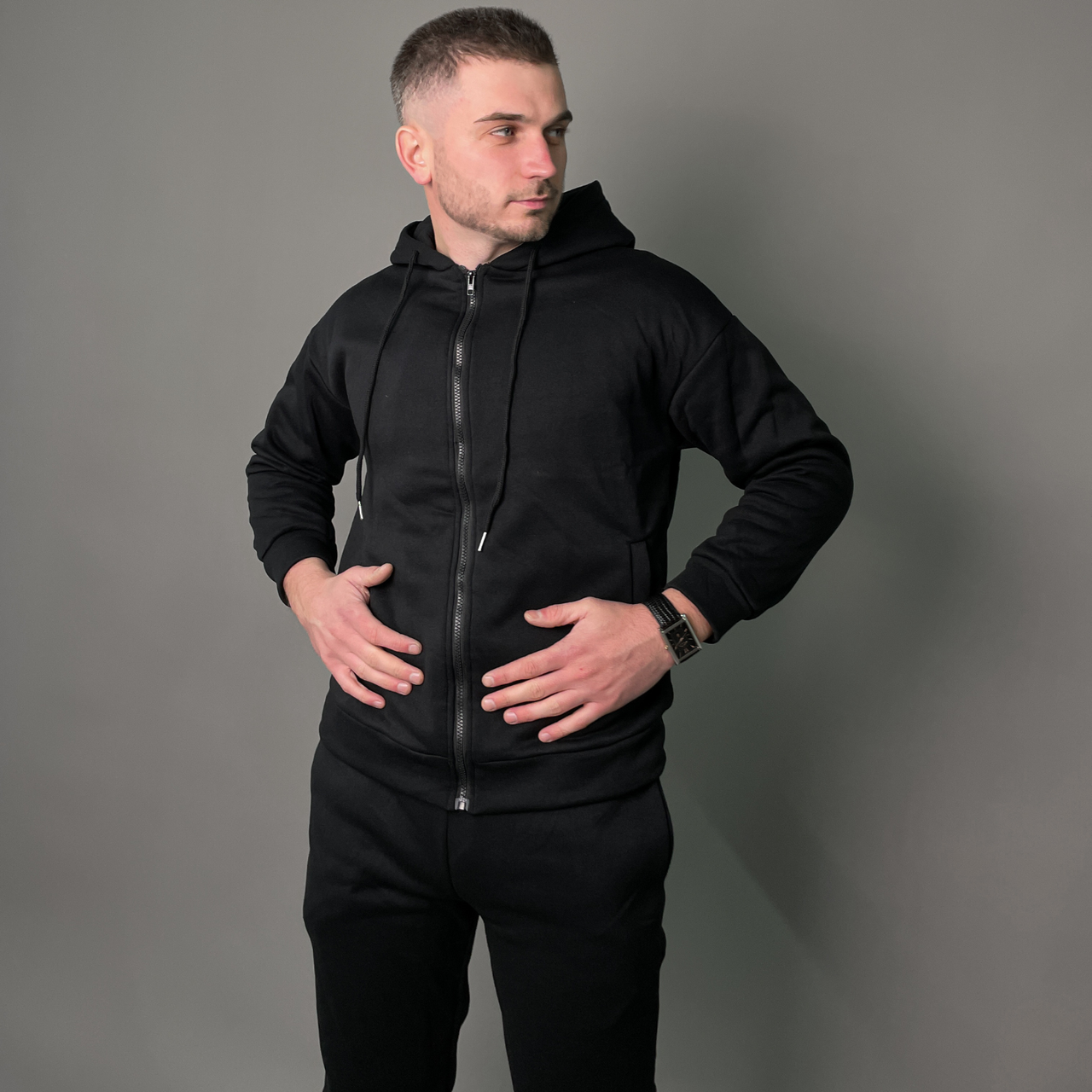 Спортивний костюм EleveFashion FlashFit на блискавці XL Чорний (2020626558) - фото 6