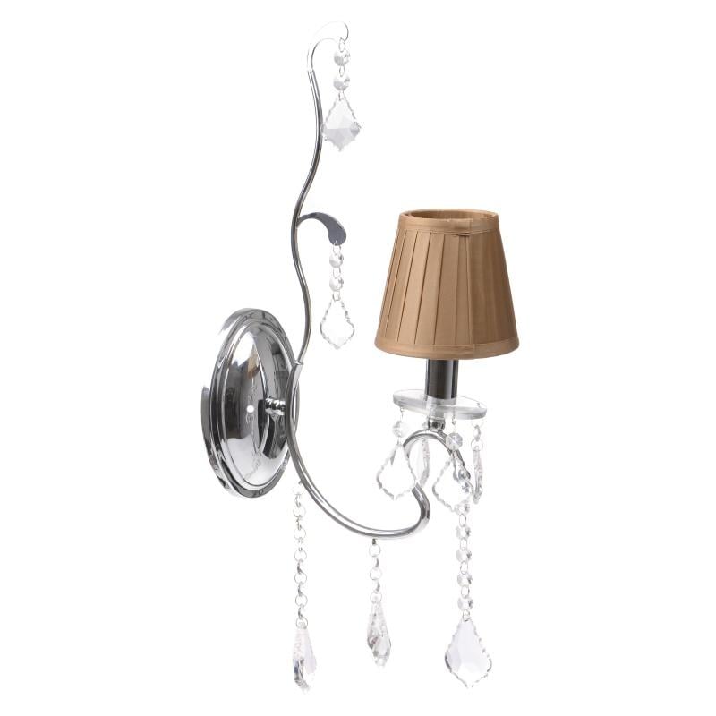 Бра настенное накладное Brille BCL-307W/1 в спальню хрустальное с абажуром классическое