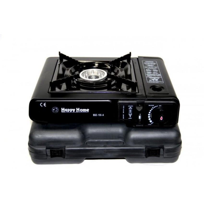 Газовая плита туристическая Happy Home BDZ-155-A/1021 с пьезоподжигом с пластиковым кейсом и адаптером (1720433759)