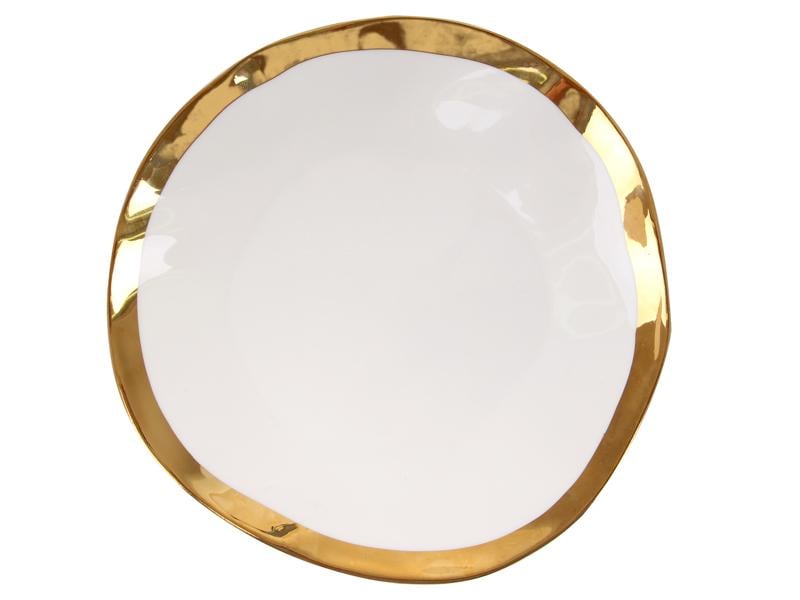 Сервірувальна порцелянова тарілка Light House Золота облямівка 20 см Білий (925-016) - фото 1 Сервірувальна порцелянова тарілка Light House Золота облямівка 20 см Білий (925-016) - фото 1