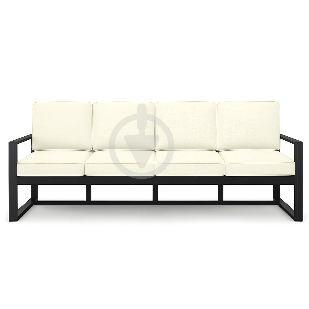 Диван металлический AVVS Бостон лофт с подлокотниками оксфорд 210 см Бежевый