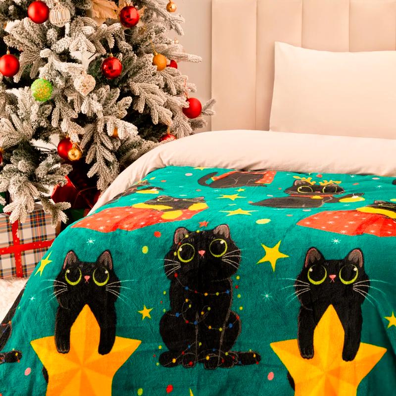 Плед флісовий Love You Зірки і котики 150x200 см (9119)