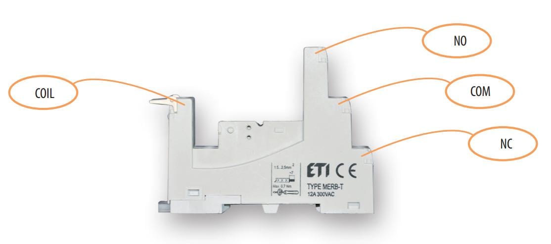 Колодка для проміжного реле ETI MERB-T 12А 300V АС тип T MER2 (2473035) - фото 4