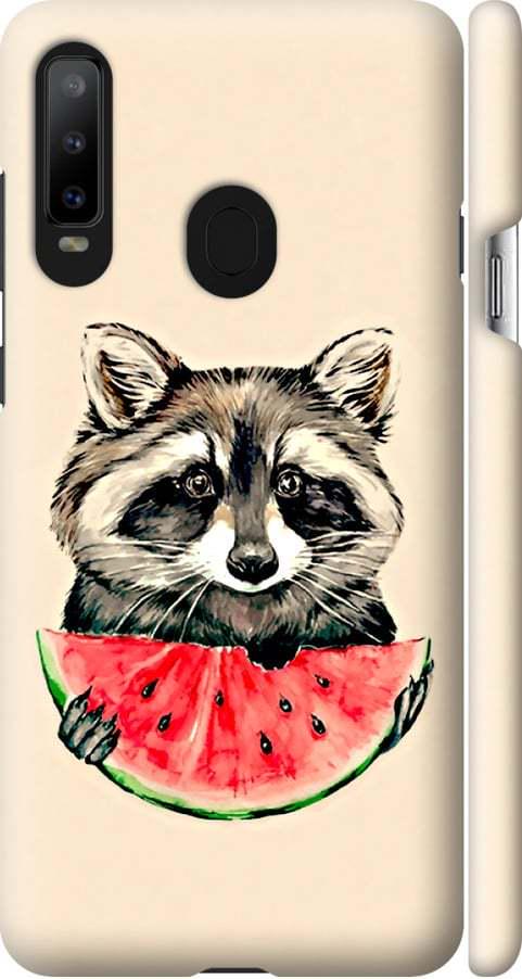 Чехол на Samsung Galaxy A8S Енотик с арбузом (4605m-1636-42517)