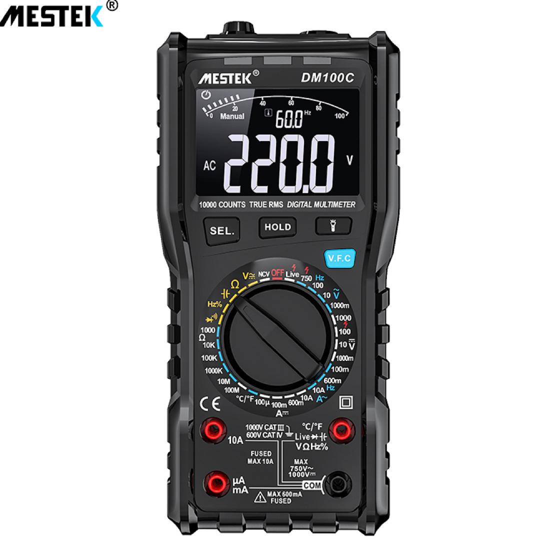 Мультиметр цифровой True RMS VFC NCV LIVE MESTEK DM100C на чипе DTM0660L с большой скоростью измерения Черный - фото 7