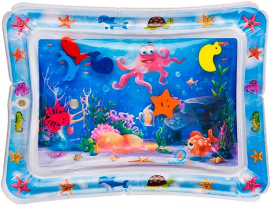 Развивающий водяной коврик с рыбками Inflatable water play mat Голубой (17127) - фото 6