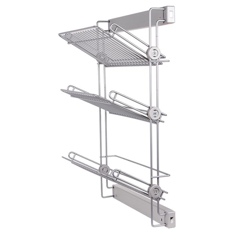 Полиця для взуття трирівнева Elite VIBO висувна збоку права Сірий (ASL3SMDXALVG)