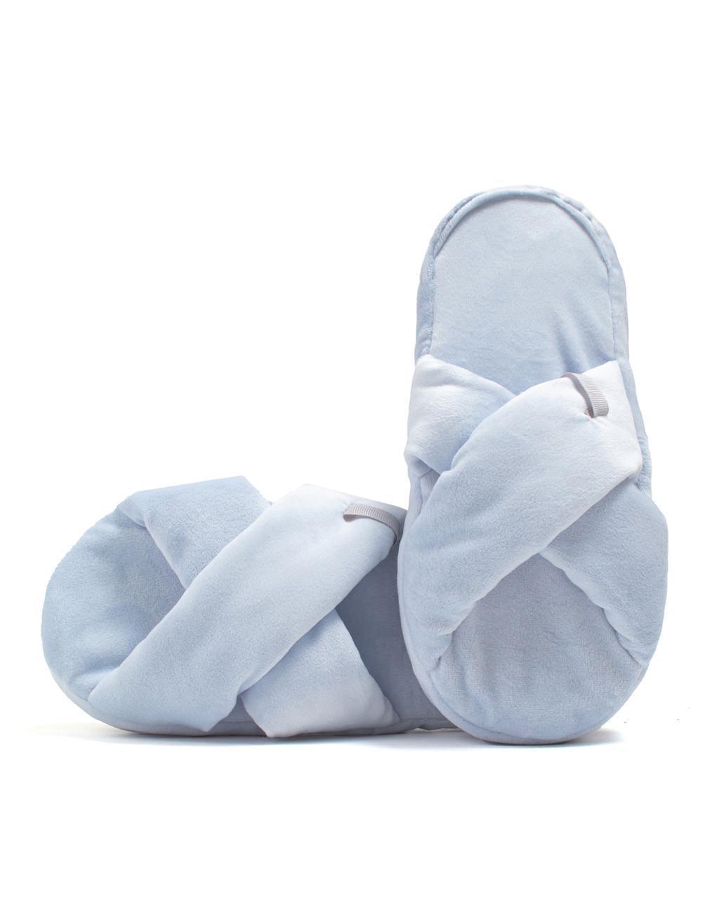 Тапочки домашние велюровые Голубой (1775384114)