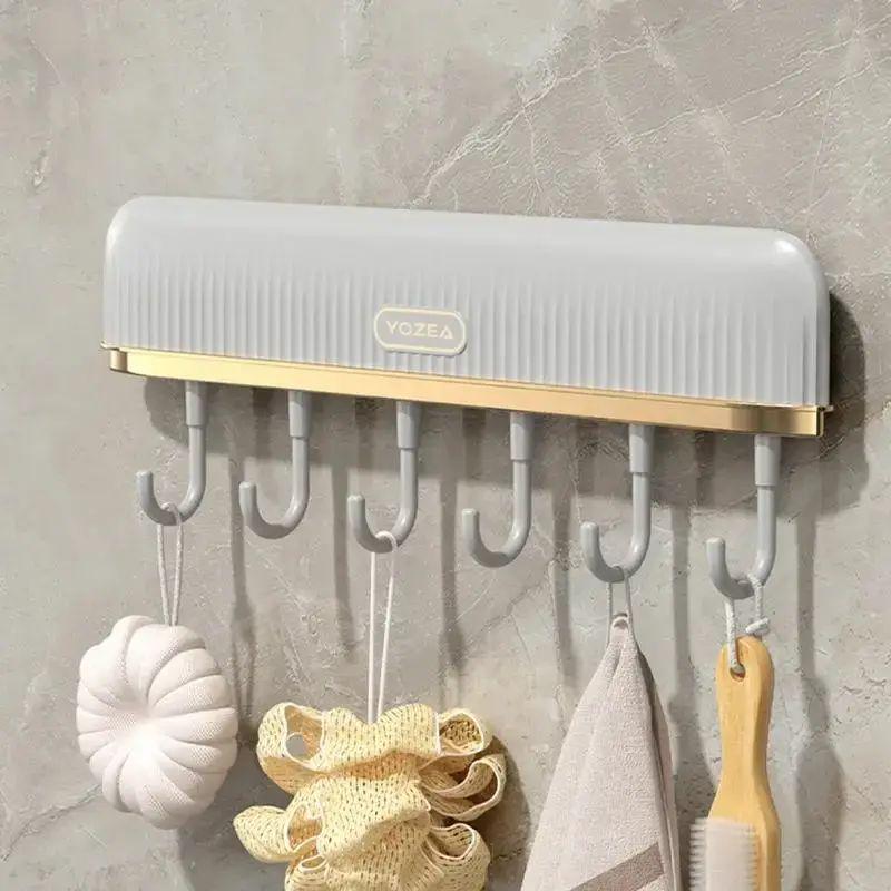 Вешалка клейкая с 6 крючками для кухни Plastic hook с подвижными крючками пластиковая Белый Вешалка клейкая с 6 крючками для кухни Plastic hook с подвижными крючками пластиковая Белый