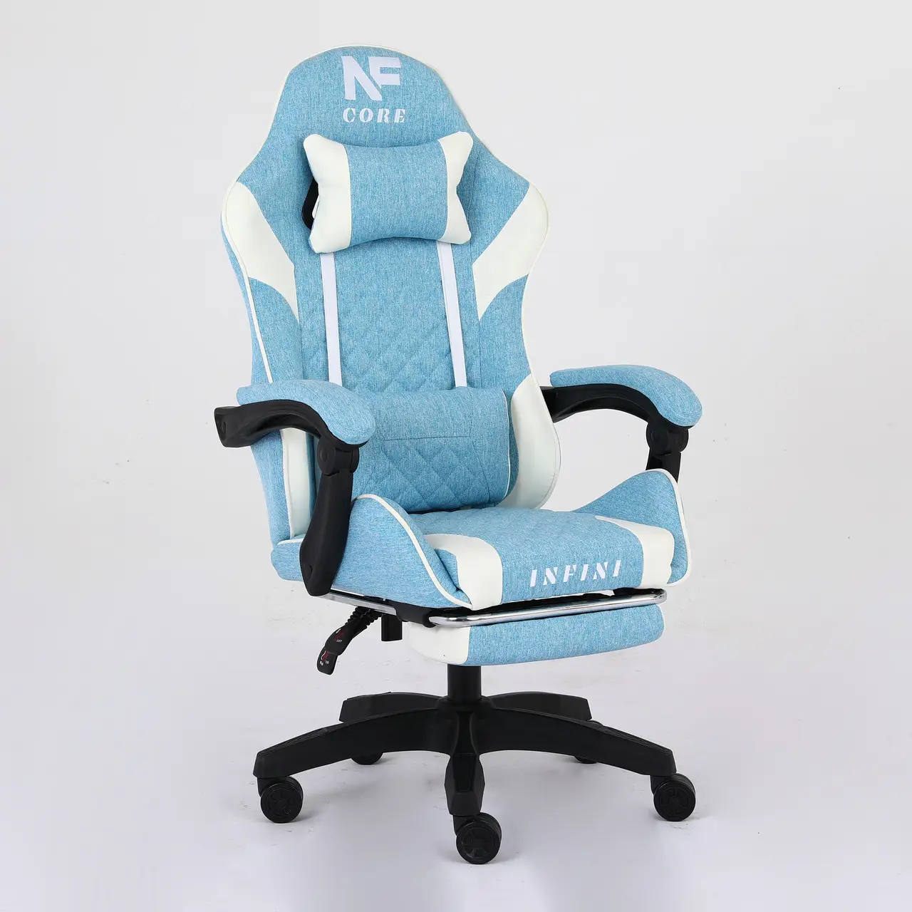 Крісло комп'ютерне обшите тканиною INFINI NF Блакитний (2951)