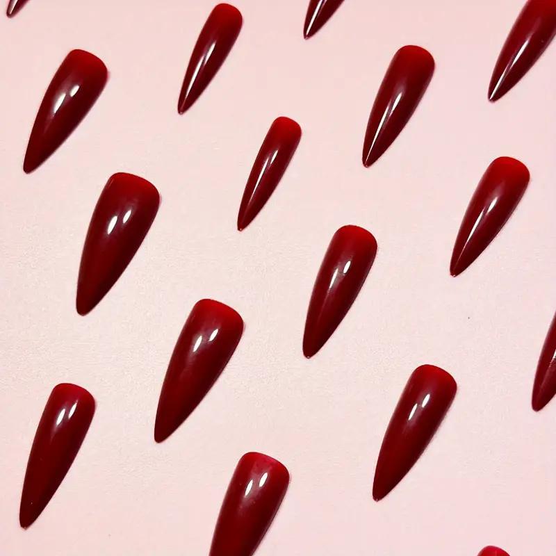 Накладные ногти длинные острой миндальной формы с клеевыми пластинами 24 шт. Красный (2789190703) - фото 7 Накладные ногти длинные острой миндальной формы с клеевыми пластинами 24 шт. Красный (2789190703) - фото 7