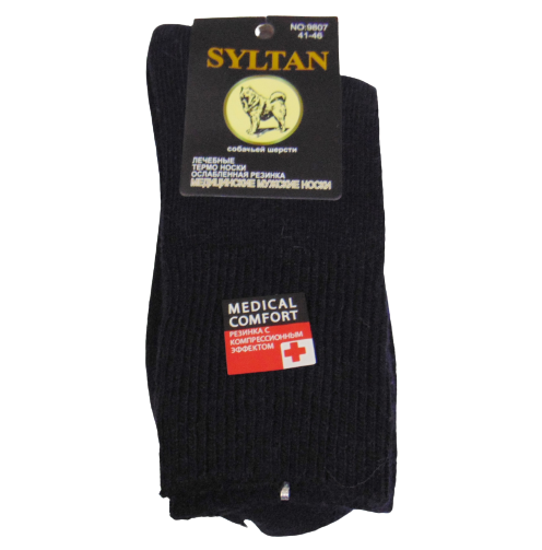 Шкарпетки термо медичні Syltan 9807 з ослабленою гумкою собача шерсть р. 41-46 Синій (1997102808)