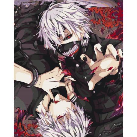 Картина по номерам ORIGAMI аниме Токийский гуль Кен Канеки 40х50 см (LW30560)