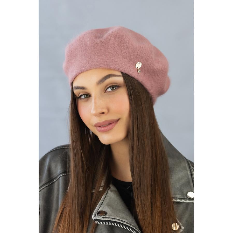 Берет женский с шерстью кролика Braxton 5165 one size Темно-пудровый
