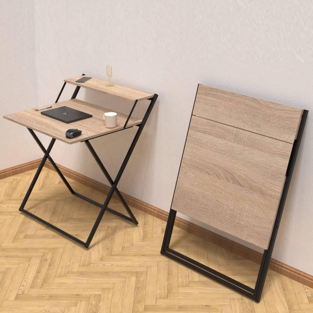 Стіл-трансформер Ferrum-decor Компакт 4 метал/ДСП 16 мм 750x790x720 мм Чорний/Дуб Сонома (FRD-104693) - фото 3 Стіл-трансформер Ferrum-decor Компакт 4 метал/ДСП 16 мм 750x790x720 мм Чорний/Дуб Сонома (FRD-104693) - фото 3