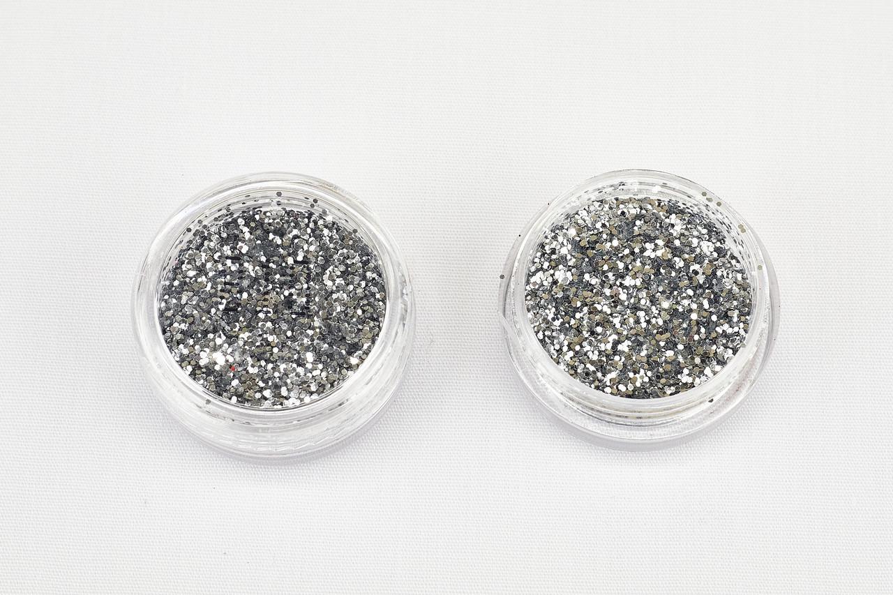 Глітер 810 0,5 мм 1/52 2 мл Сріблястий (078101) - фото 2
