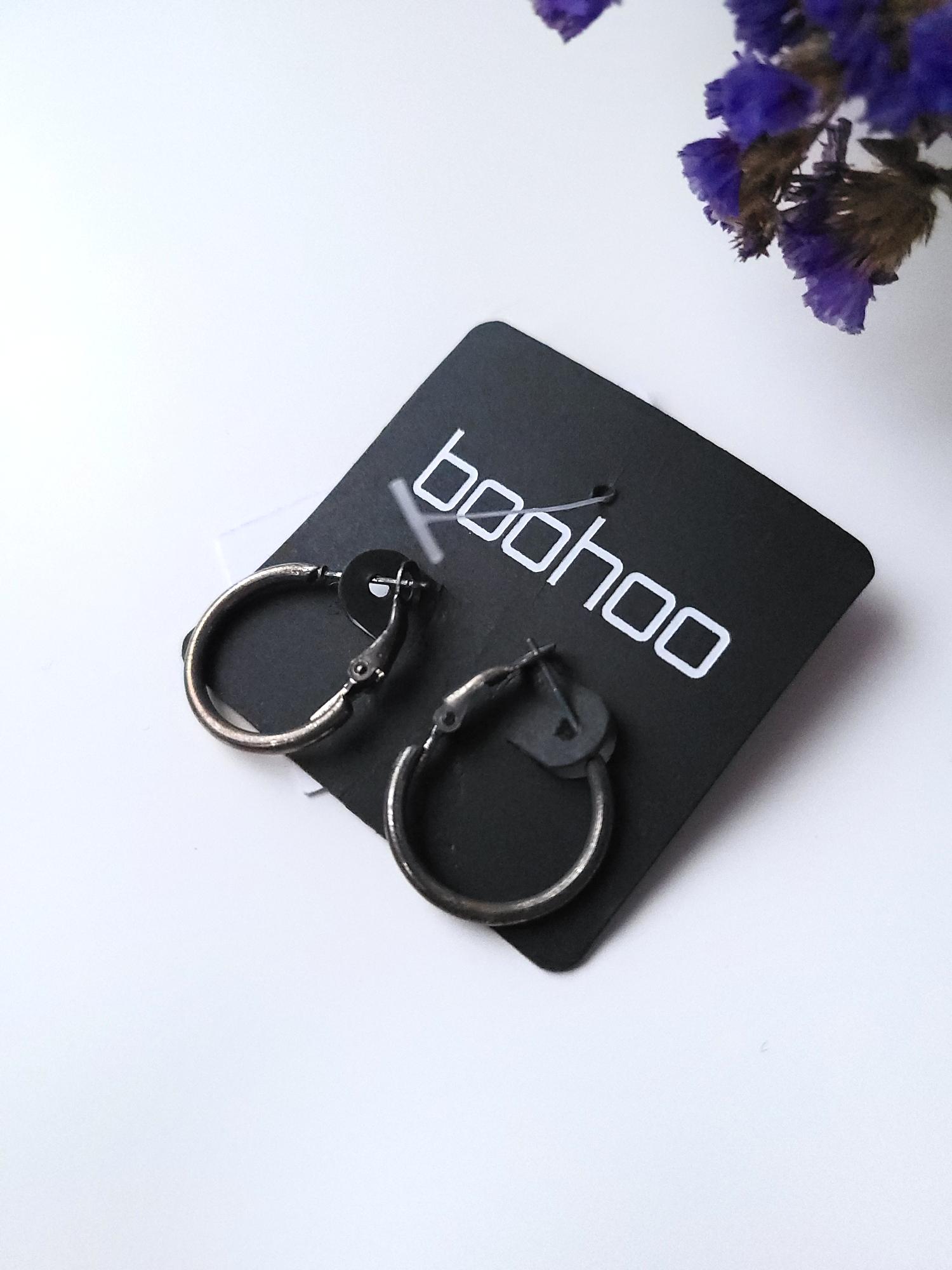 Серьги круглые Boohoo 10755 Черный (b05b9d01)
