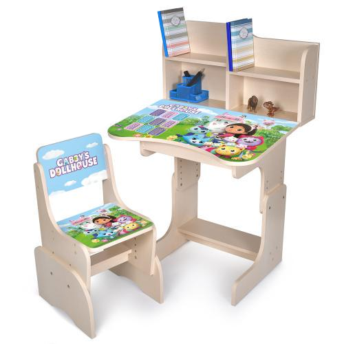 Парта зі стільчиком N 2071-20-2 Gabby's Dollhouse з таблицею множення