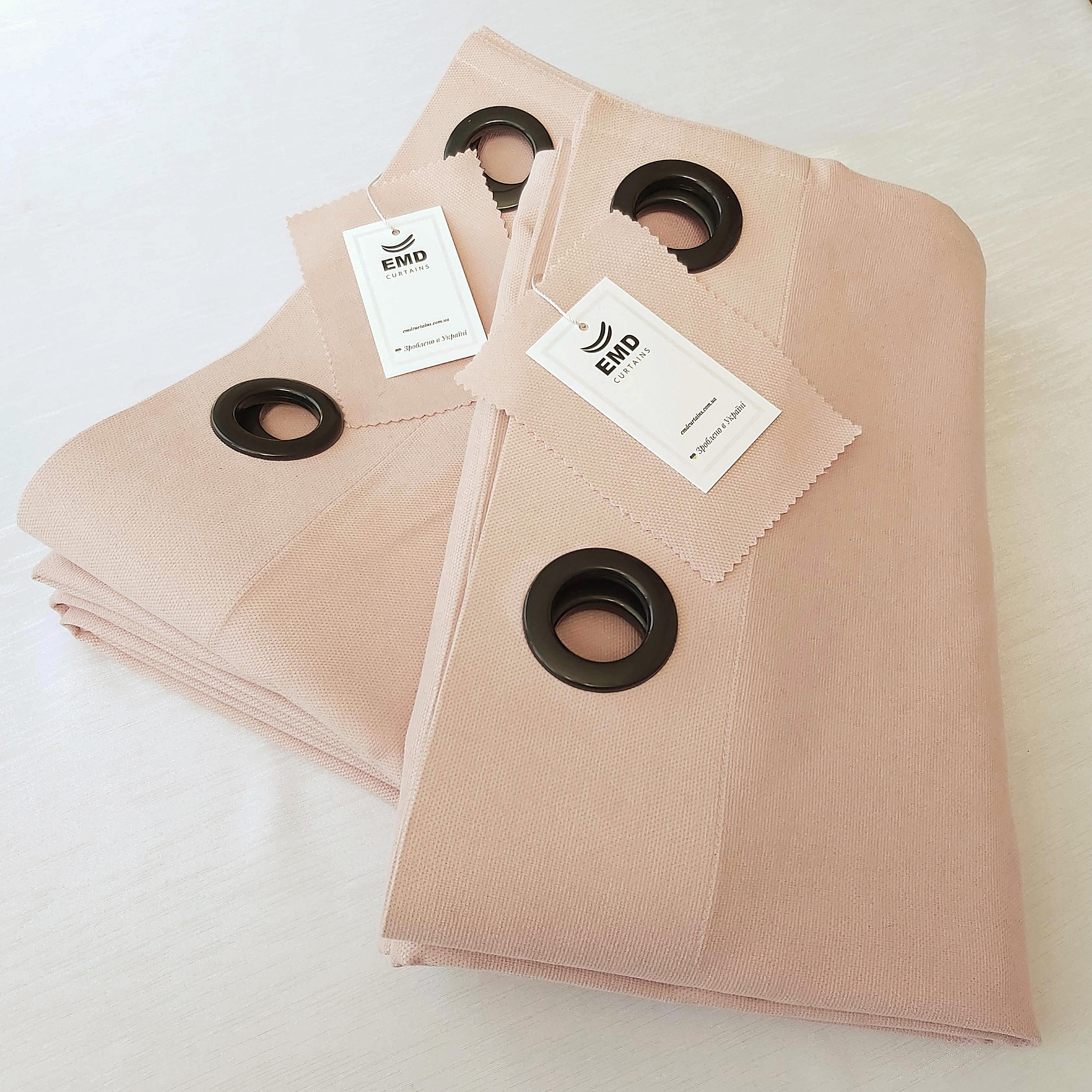 Шторы на черных люверсах 150x250 см микровелюр 2 шт. Розово-персиковый (5801528-МТ2/150-BL) - фото 6