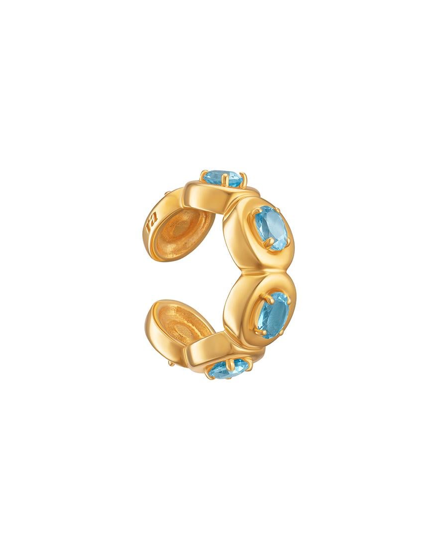 Каф-каблучка Splash Blue жіноча RIMMART JEWELRY позолочена р. 16,5