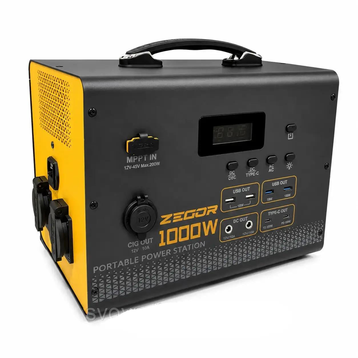 Зарядная станция Zegor YC1100 1000Вт 1008 Вт/ч LiFePO4 MPPT чистая синусоида