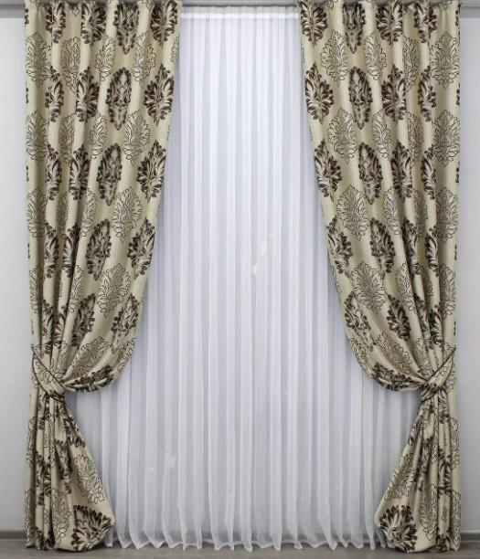 Комплект штор Корона блекаут/софт 1,5х2,75 м 2 шт. Бежевый (1274ш) - фото 1