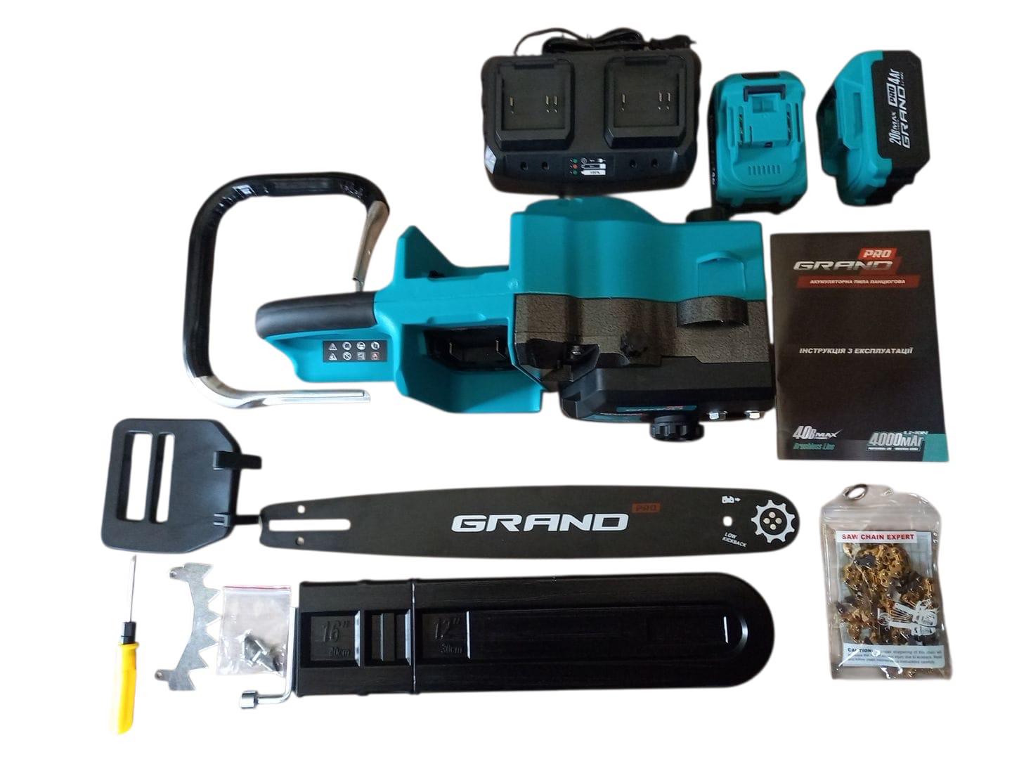 Пилка ланцюгова акумуляторна GRAND АПЦ-M40V/16" BL (26869147)