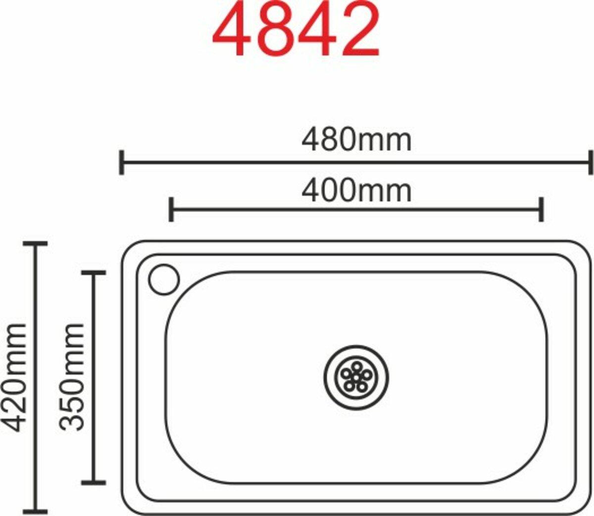 Мойка кухонная Platinum 4842 прямоугольная 48x42 см Сатин (SP000016242) - фото 6