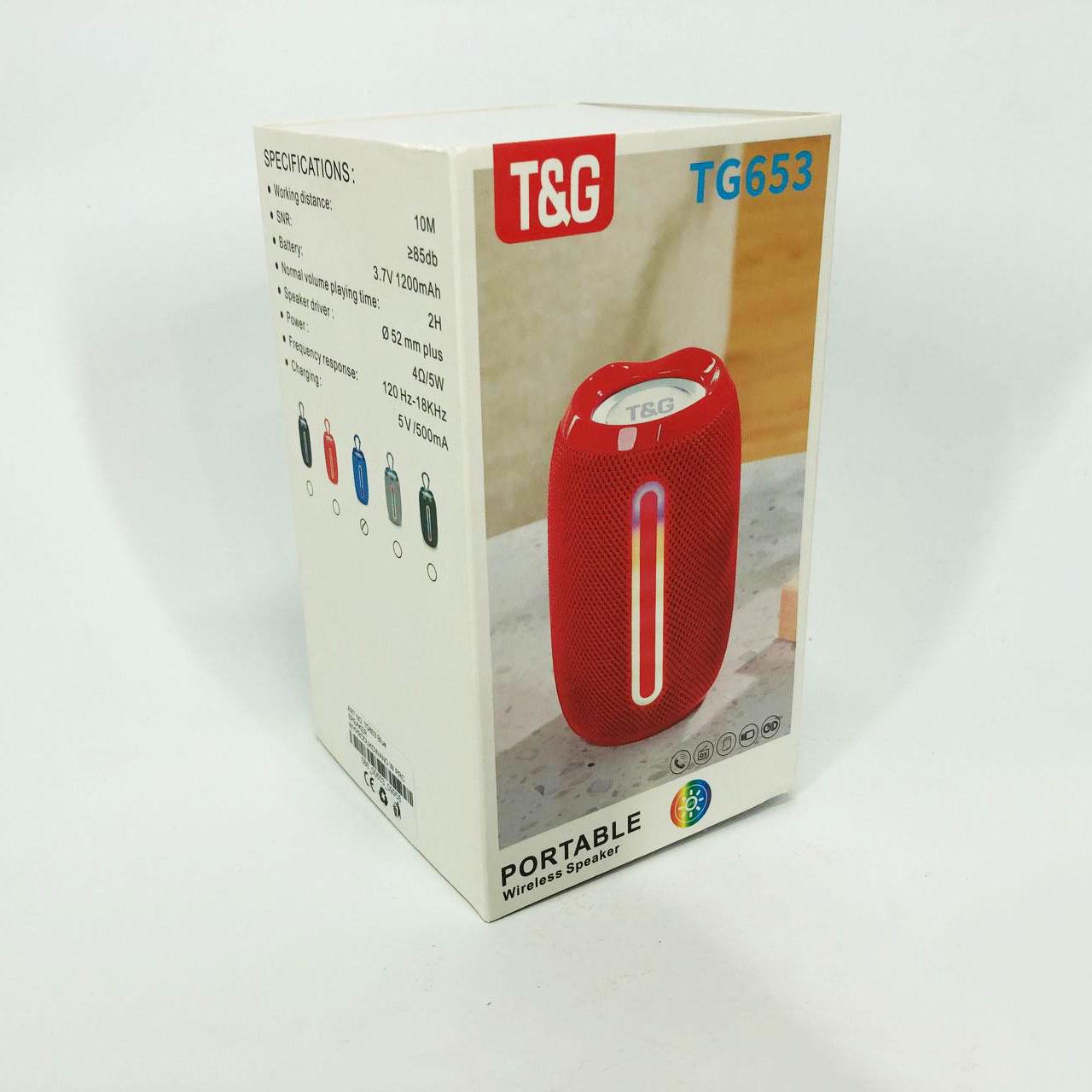 Портативна Bluetooth-колонка TG653 USB з ремінцем Синій - фото 8