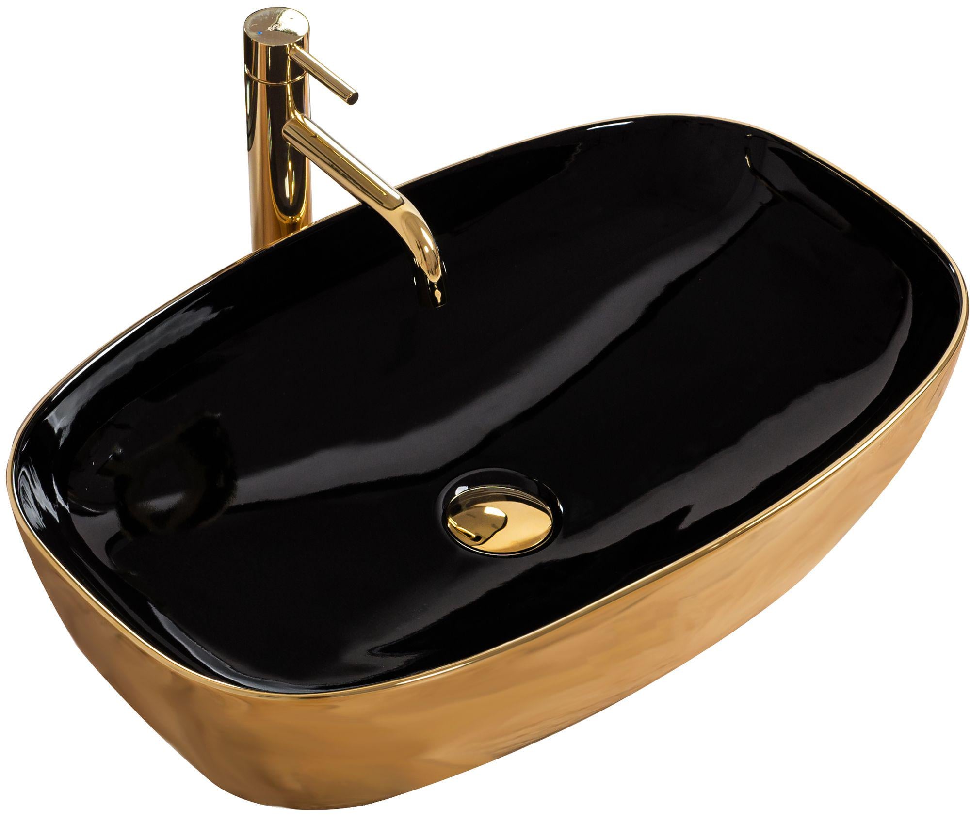 Умывальник накладной REA RICH GOLD/BLACK REA-U9600 605x385x135 мм Золотой (133123)