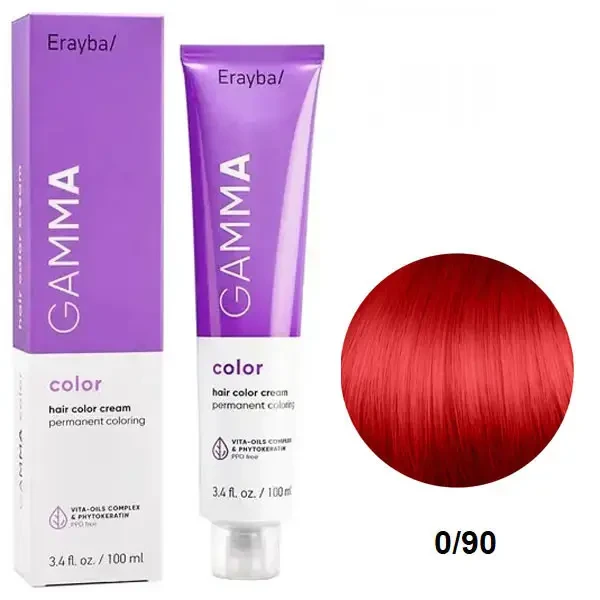 Фарба для волосся перманентна Erayba Gamma Color Cream 0/90 Червоний мікстон 100 мл