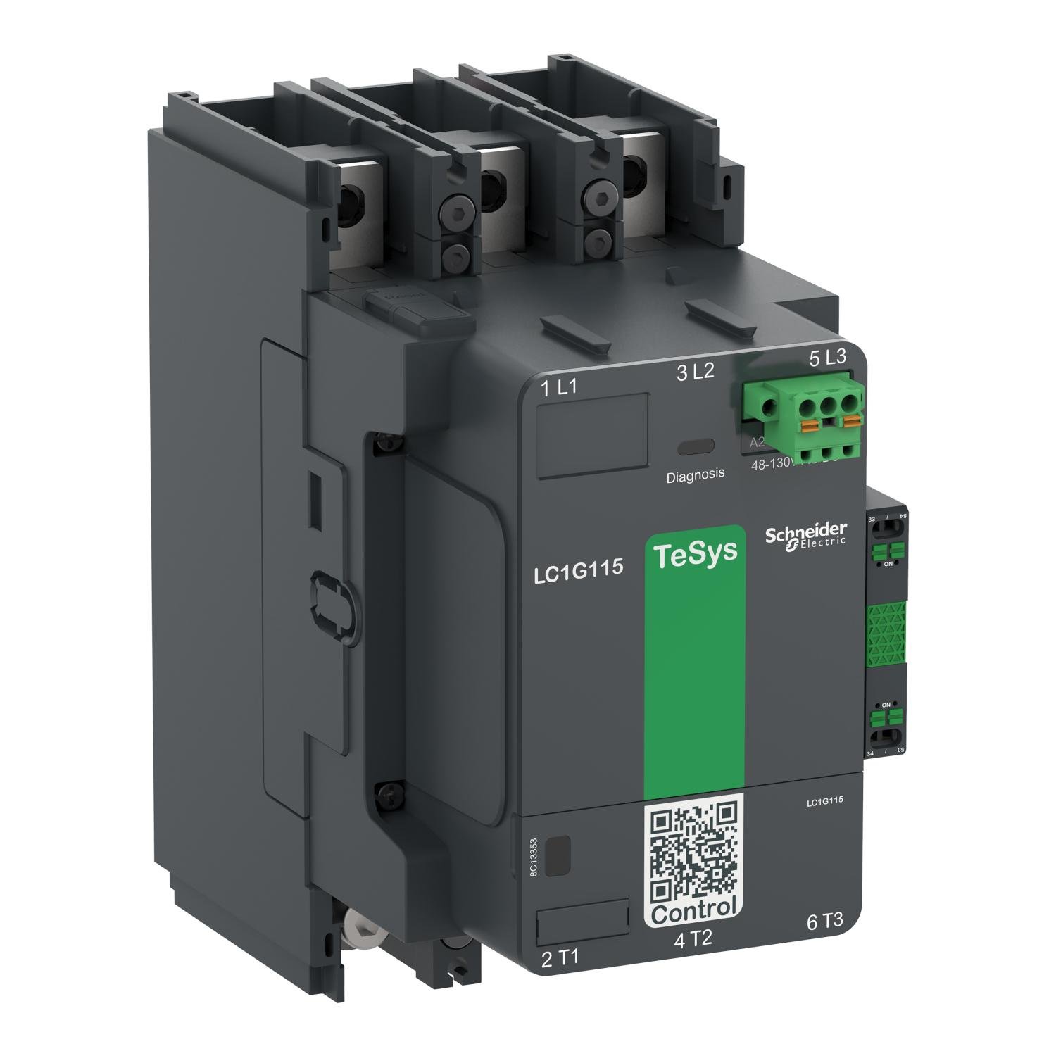 Контактор-пускач Schneider Electric TeSys G 150А 100-250В AC/DC 1NO+1NC (LC1G150KUEN)