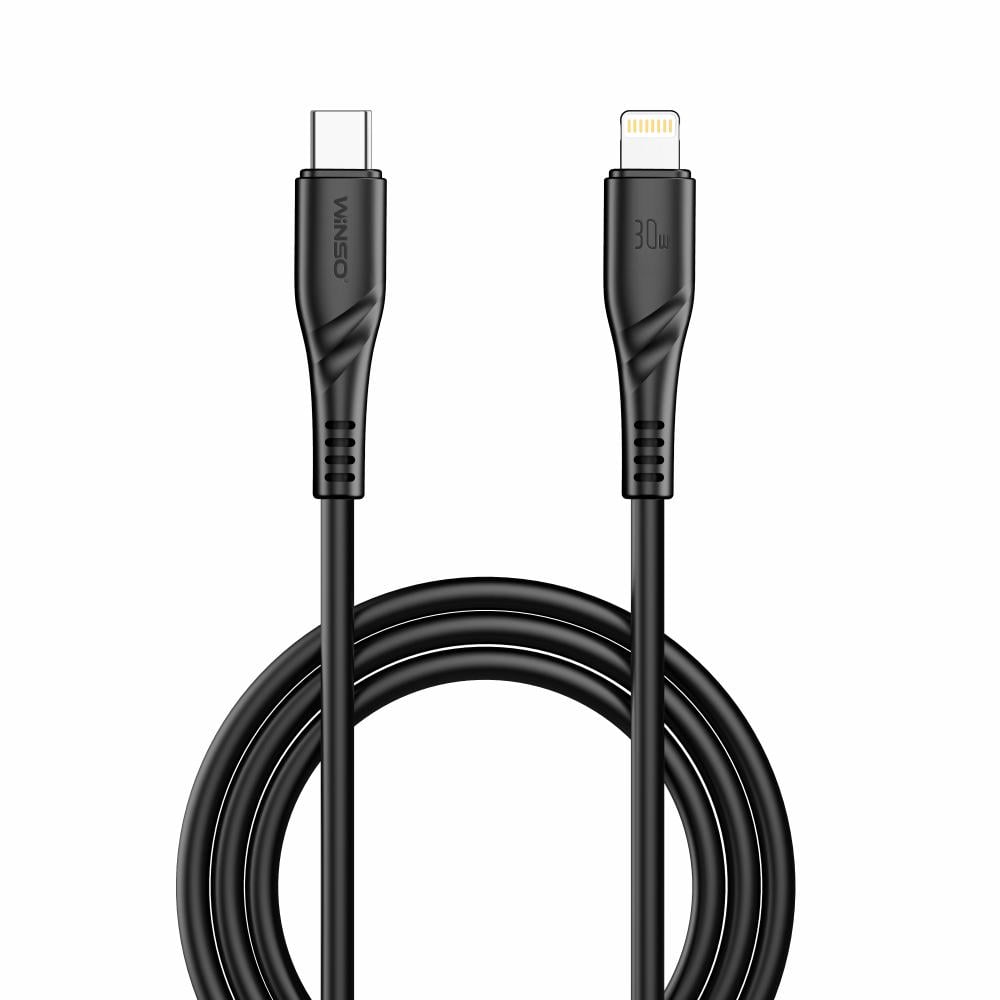 Кабель Winso Pro Type-C to Lightning 30W PVC 1 м Черный (221104B)