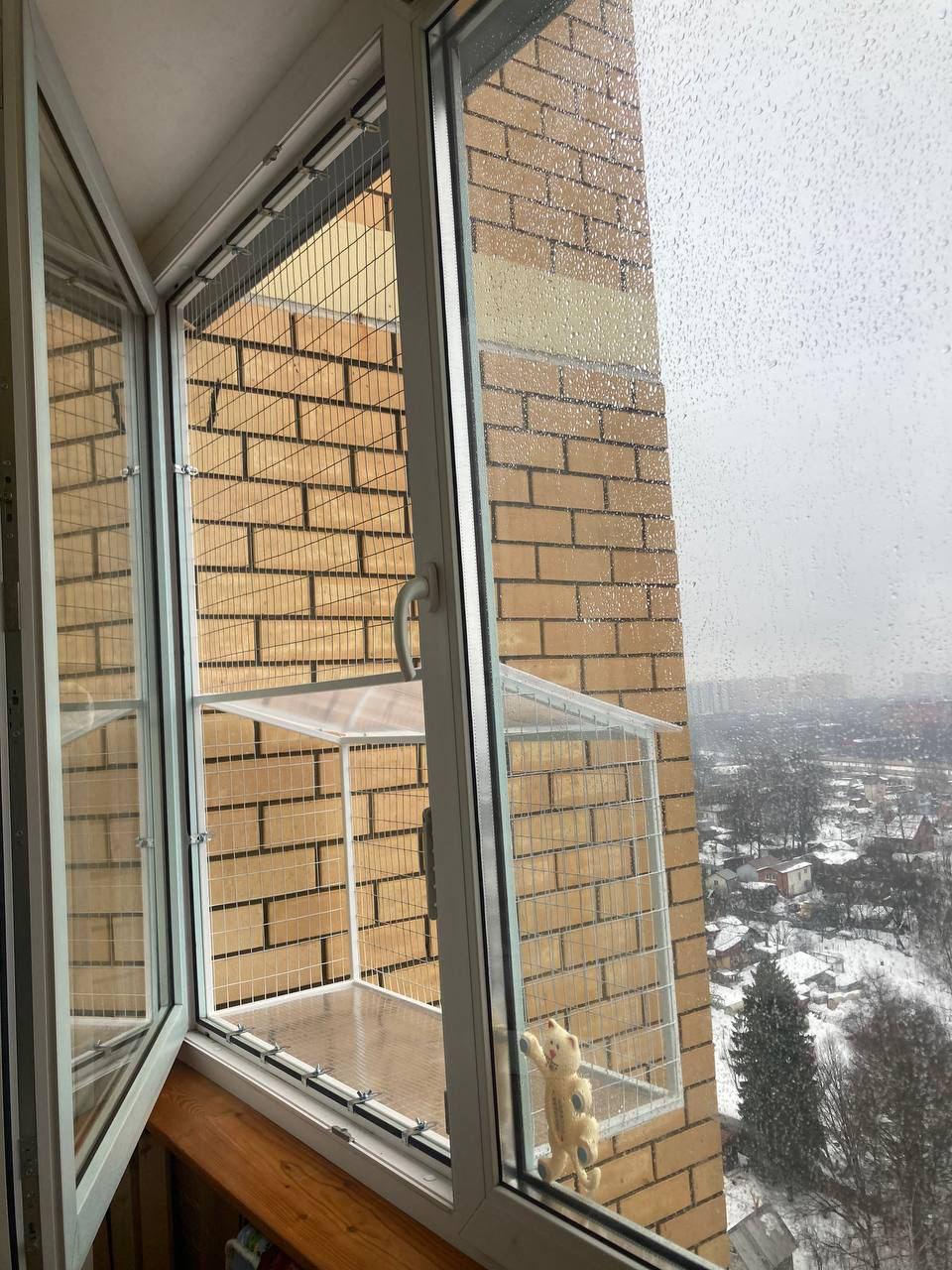 Балкон для котів підвісний прямокутний 540х420х640 см Білий (002) - фото 9 Балкон для котів підвісний прямокутний 540х420х640 см Білий (002) - фото 9