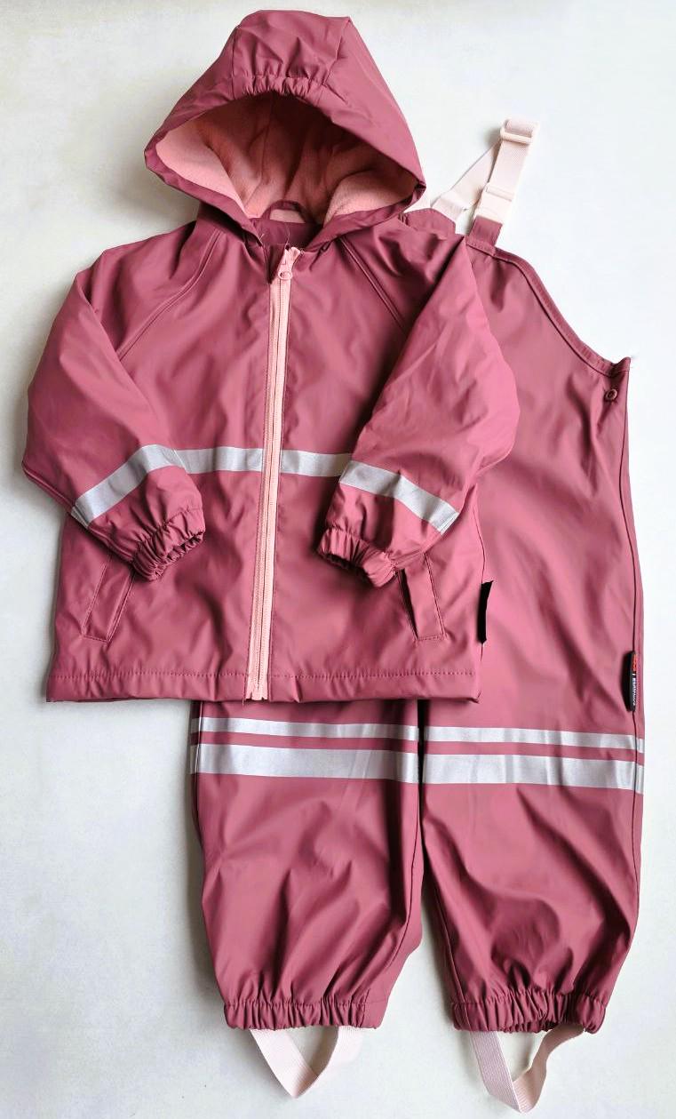 Дождевик-костюм для девочек Lupilu грязеотталкивающий на флисе 86-92 см (513200/512869)