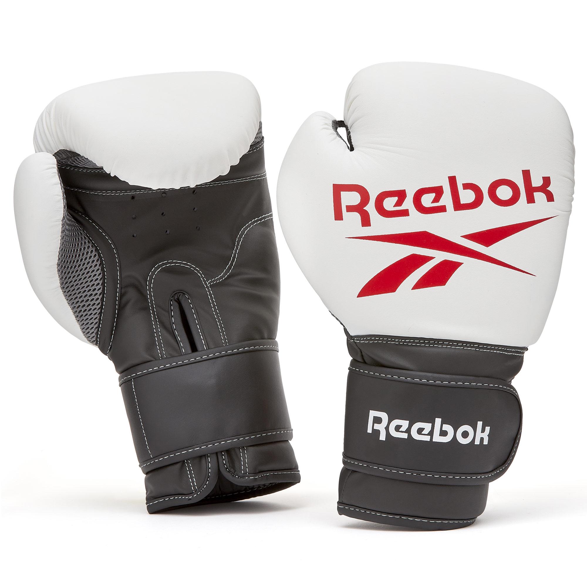 Боксерські рукавички чоловічі Reebok Boxing Gloves 16 ун. Білий/Червоний/Чорний (885652021289)